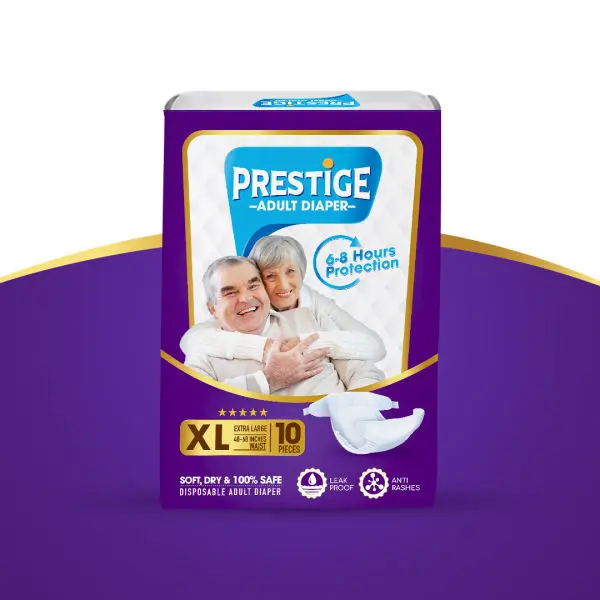 Prestige Adult Tape Style Diaper - XL (48-68 Inches Waist), Pack of 10Pieces - Image 2