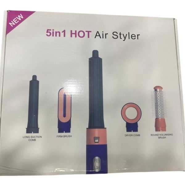 5In1 Hot Air Styler Electric Hot Air Brush Multifunctional Hair Comb Dryer Straightener Curler And Volumizer - Image 3