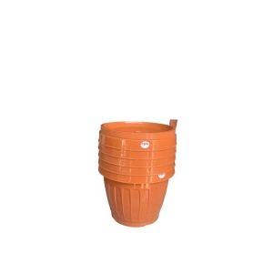 5Pcs 9.5 Inch Round Plastic Pot With Plate