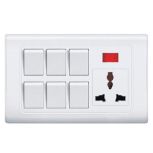 6 Gang switch With Power Socket