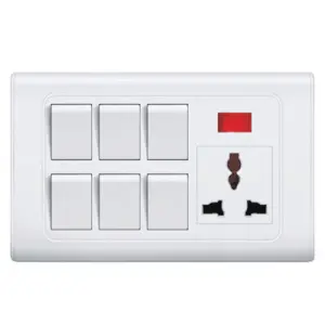 6 Gang switch With Power Socket