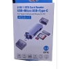 6 in 1 OTG Card Reader with USB Lightning and Type-C – Ideal for Camera Monitor Printer and More