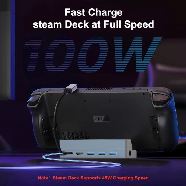 6-in-1 Steam Deck Docking Station with HDMI 4K@60Hz, Gigabit Ethernet, 3x USB 3.0 & 100W USB-C PD - Image 5