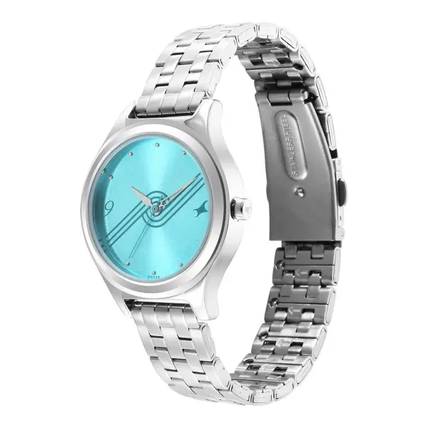 Fastrack Stunners Blue Dial Metal Strap Watch for Girls - Image 3