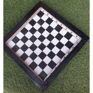 Wooden 18 Inch Chess and Lundo Board / Ludo and Chess Dual Wooden Board And Ludo and Chess Goti Combo Set By Mitrata