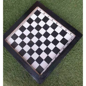 Wooden 18 Inch Chess and Lundo Board / Ludo and Chess Dual Wooden Board And Ludo and Chess Goti Combo Set By Mitrata