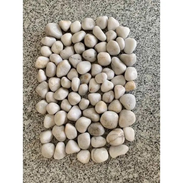 1 KG Large Size Glossy White Stone Pebbles For Aquarium And Garden Decoration - Image 3