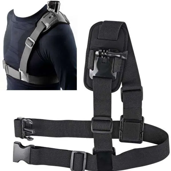 Adjustable Single Shoulder Chest Mount Harness Chesty Strap For Gopro Akaso/Apeman/Pictek/Dbpower / Wimius/Lightdow/Cymas Action Camera Accessories