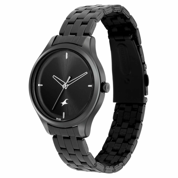 Fastrack Stunners Quartz Analog Black Dial Metal Strap Watch for Girls - Image 2