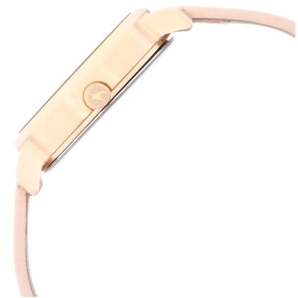 Fastrack Uptown Retreat Quartz Analog Rose Gold Dial Leather Strap Watch for Girls - Image 4