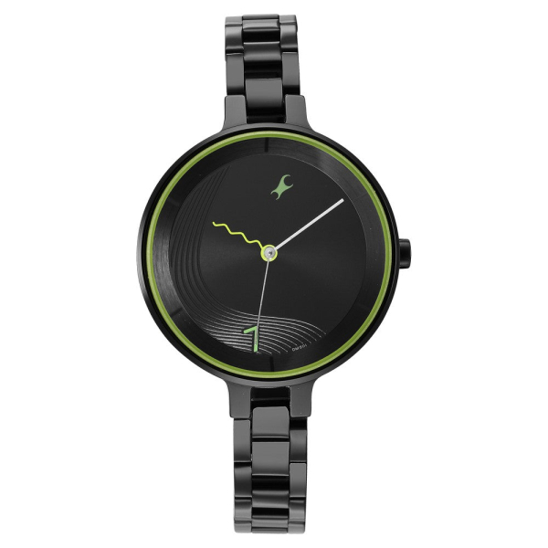 Fastrack Stunners Quartz Analog Black Dial Metal Strap Watch for Girls - Image 3
