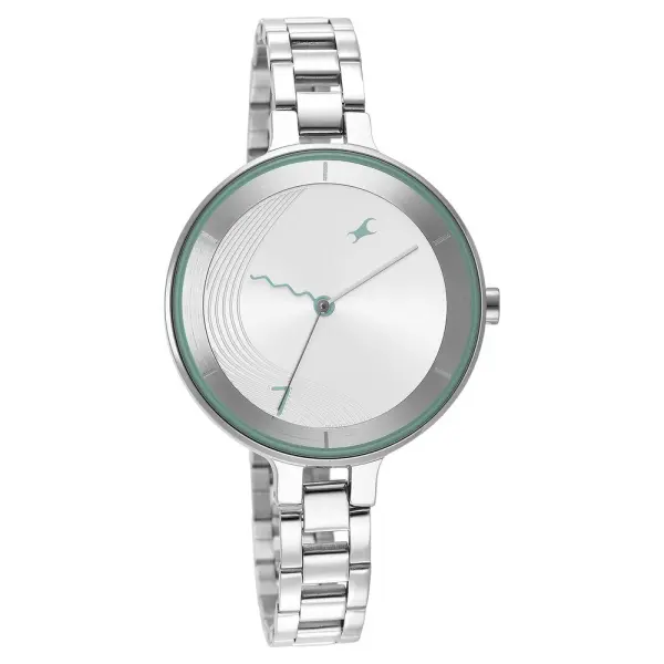 Fastrack Stunners Quartz Analog Silver Dial Metal Strap Watch for Girls - Image 2