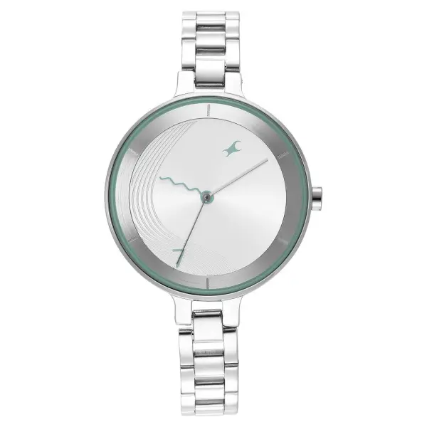 Fastrack Stunners Quartz Analog Silver Dial Metal Strap Watch for Girls - Image 3