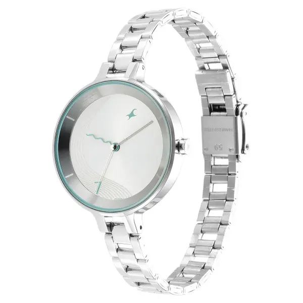 Fastrack Stunners Quartz Analog Silver Dial Metal Strap Watch for Girls - Image 4