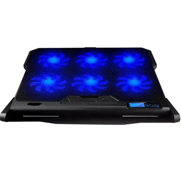 Laptop Cooling Pad, 6 Fans LCD Screen Laptop Cooler - 6 Gear Strong Wind Speed Designed, Dual USB Ports, Adjustable Mount Stand - Image 2