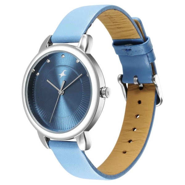 Fastrack Stunners Quartz Analog Blue Dial Leather Strap Watch for Girls - Image 3