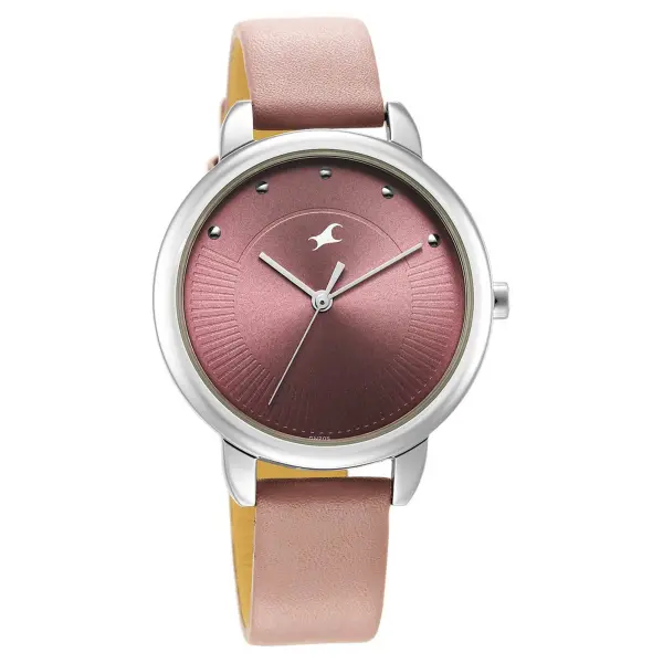 Fastrack Stunners Quartz Analog Purple Dial Leather Strap Watch for Girls - Image 2