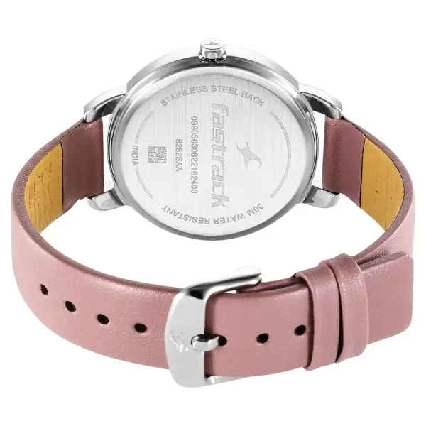 Fastrack Stunners Quartz Analog Purple Dial Leather Strap Watch for Girls - Image 5