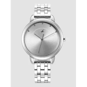 Fastrack Stunners Quartz Analog Silver Dial Metal Strap Watch for Girls 6282SM01