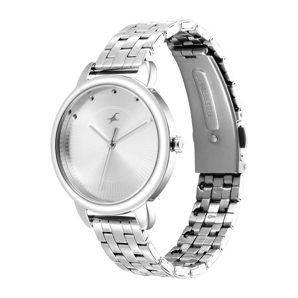 Fastrack Stunners Quartz Analog Silver Dial Metal Strap Watch for Girls 6282SM01 - Image 3