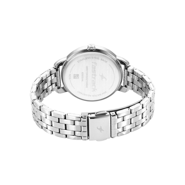 Fastrack Stunners Quartz Analog Silver Dial Metal Strap Watch for Girls 6282SM01 - Image 4