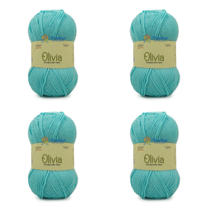 4 Pcs Olv022 Aqua Blue Ganga Yarn For Knitting And DIY Craft