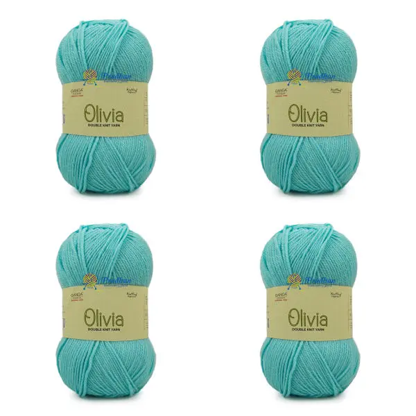 4 Pcs Olv022 Aqua Blue Ganga Yarn For Knitting And DIY Craft