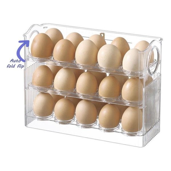 Egg Container Storage Box For Refrigerator Side Door, Large Capacity Egg Box , Reusable Egg ... - Image 2