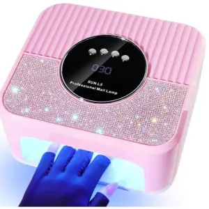 SUN L5 Rechargeable Nail Lamp Diamond Cover 268W 45 Lamp Beads UV LED Nail Lamp for Nail Technician Nail Salon Beauty Tool