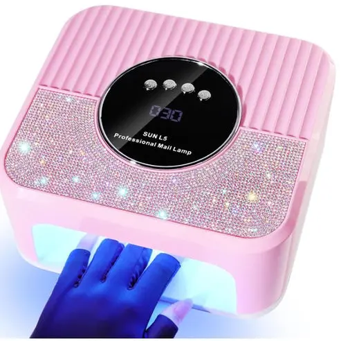 SUN L5 Rechargeable Nail Lamp Diamond Cover 268W 45 Lamp Beads UV LED Nail Lamp for Nail Technician Nail Salon Beauty Tool