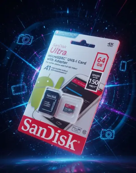 64 GB micro SD card / memory Card with Adapter – Up to 150MB/s Speed