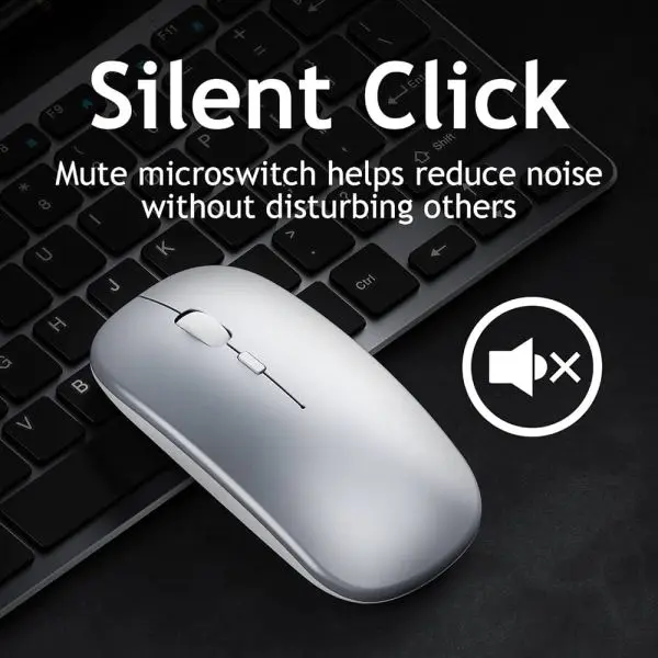 Ultra-Thin 2.4G Office Wireless Mouse Mute Charging Mouse Notebook Home Mouse With USB Receiver - Image 4