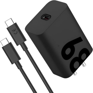 68 watt Gan Turbo Power Fast C-Type Charger for Edge 60 Pro/Edge 60 Fusion/Edge 50 Fusion/Edge 50 Ultra/50 Pro/Razr 50 Ultra/Moto G45/G54/Moto E40 - (68w Black)