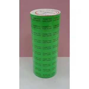 Two Line Thank You Visit Again Price Roll Sticker Green-Sets Of 10 Rolls By Mitrata
