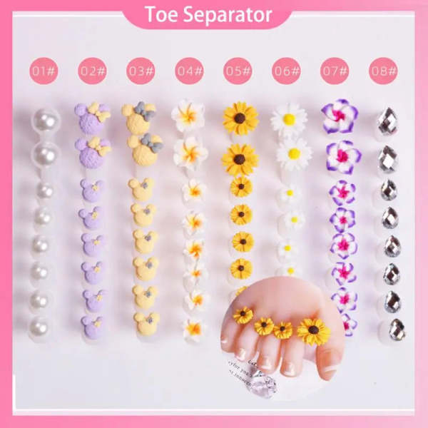 Toe Separator 8pc Soft Silicone Foot Finger Divider Nail Polish Gel Polish Apply Manicure Pediucure Nail Salon Tools DIY Beauty Accessories - Image 5