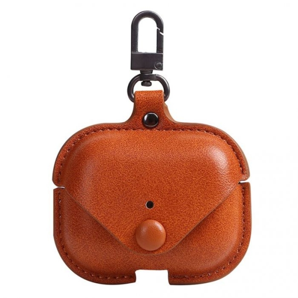Protective Leather case for Apple AirPods Pro Soft Leather Cover with Keychain Hook - Image 3