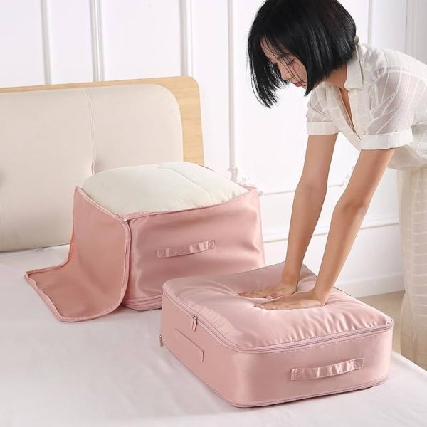 66L/ 132L New Fashion Double Space Saving Self Compression Organizer,2024 New Self Compression Organizer, Ultra Space Saving Self Compression Organizer, Storage Tote For Space Saving - Image 3