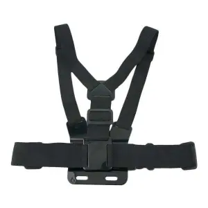 Adjustable Elastic Chest Mount Harness for GoPro - Durable 3-Point Camera Mounting Strap in Black