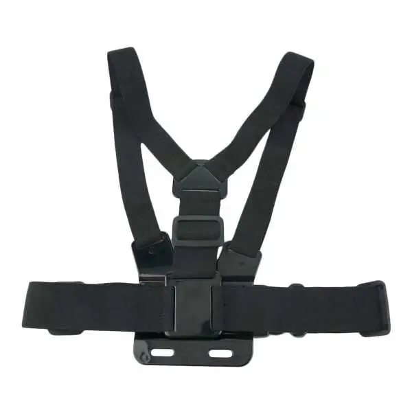 Adjustable Elastic Chest Mount Harness for GoPro - Durable 3-Point Camera Mounting Strap in Black