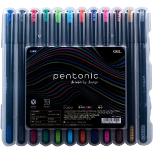 Pentonic Multicolor Gel Pen With Hard Box Case Set Of 12 Pcs By Mitrata