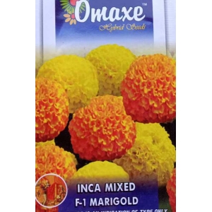 Flower Seeds - Inca Mixed Large Bloom Marigold Seeds - Long Flowering 20 Plus Seeds