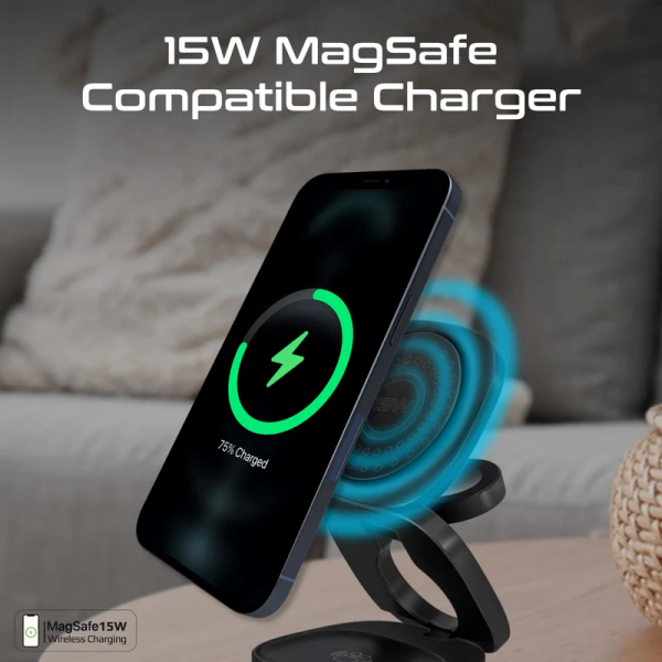 65W GaNFast™ Foldable MagSafe Compatible Wireless Charging Station - Image 8