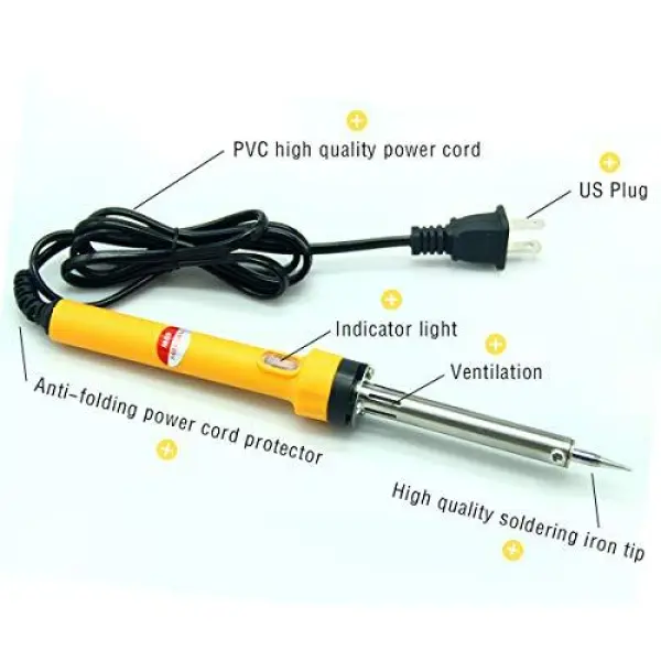 Soldering Iron 60w Replaceable Precision Tip Electronics Circuit Repair 220V Plug Pencil Welder - Image 2