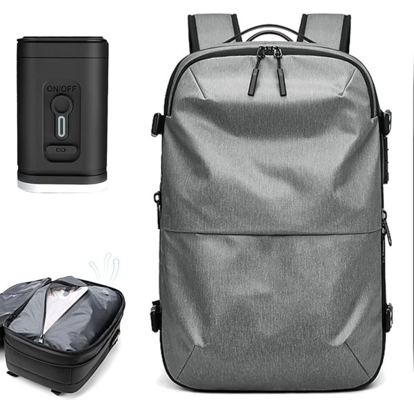 Vacpack Backpack, 60L Expandable Backpack with Vacuum Compression, Water Resistant, Anti Theft Vacpack Travel Vacuum Backpack (Black - Image 4
