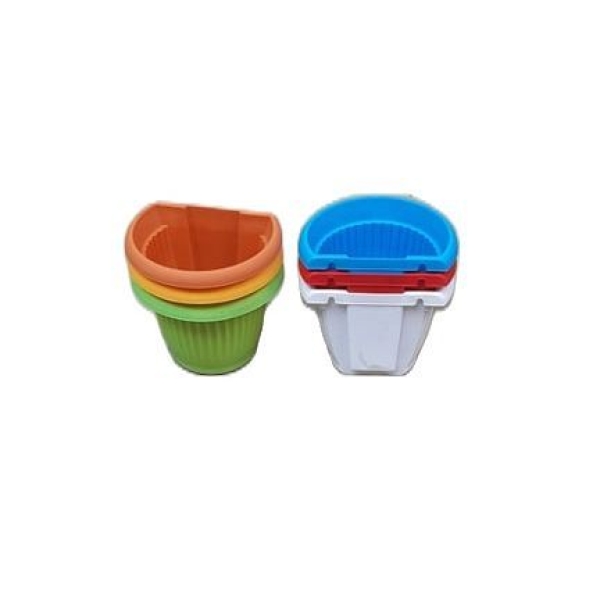 5pcs Multicolor Bagmati Half Round Planter / Flower Pot / Wall Hanging Basket - Image 2