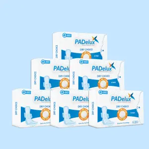 PADelux Antibacterial Sanitary pads Dry Choice 320 mm XL-10 Pads (pack of 6)