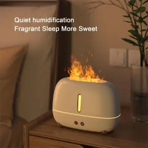 Flame Humidifier Upgraded Flame Fireplace Air Aroma USB Essential Oil Diffuser