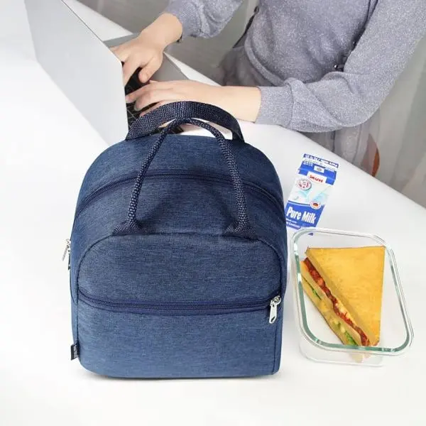 Handy Sized Bento Thermal Insulated Lunch Bag / Cover, Tiffin Bag with Outer Pouch Size - Image 3