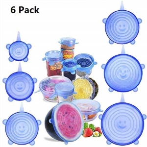 6Pcs/Set Perfect Seal Silicone Super Stretch Lids Eco Friendly & Food Safe Material Silicone Mulitpurpose Lid