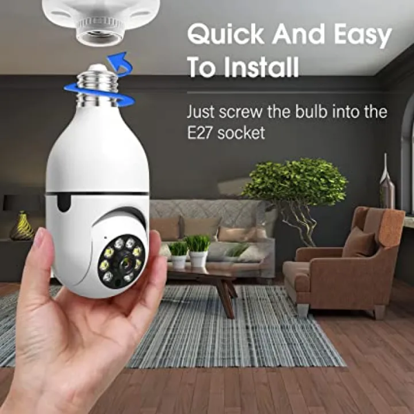 Wireless Panoramic Bulb 360° Ip Camera ,2.0Mp, Fisheye Vision, Night Visio, Smart Monitoring System - Image 3